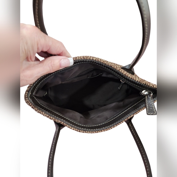 The Sak Elliott Lucca Chocolate Brown Crochet/Woven Satchel Bag EUC - Picture 7 of 15